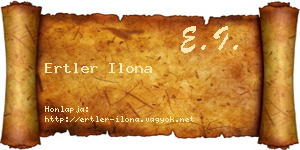 Ertler Ilona névjegykártya